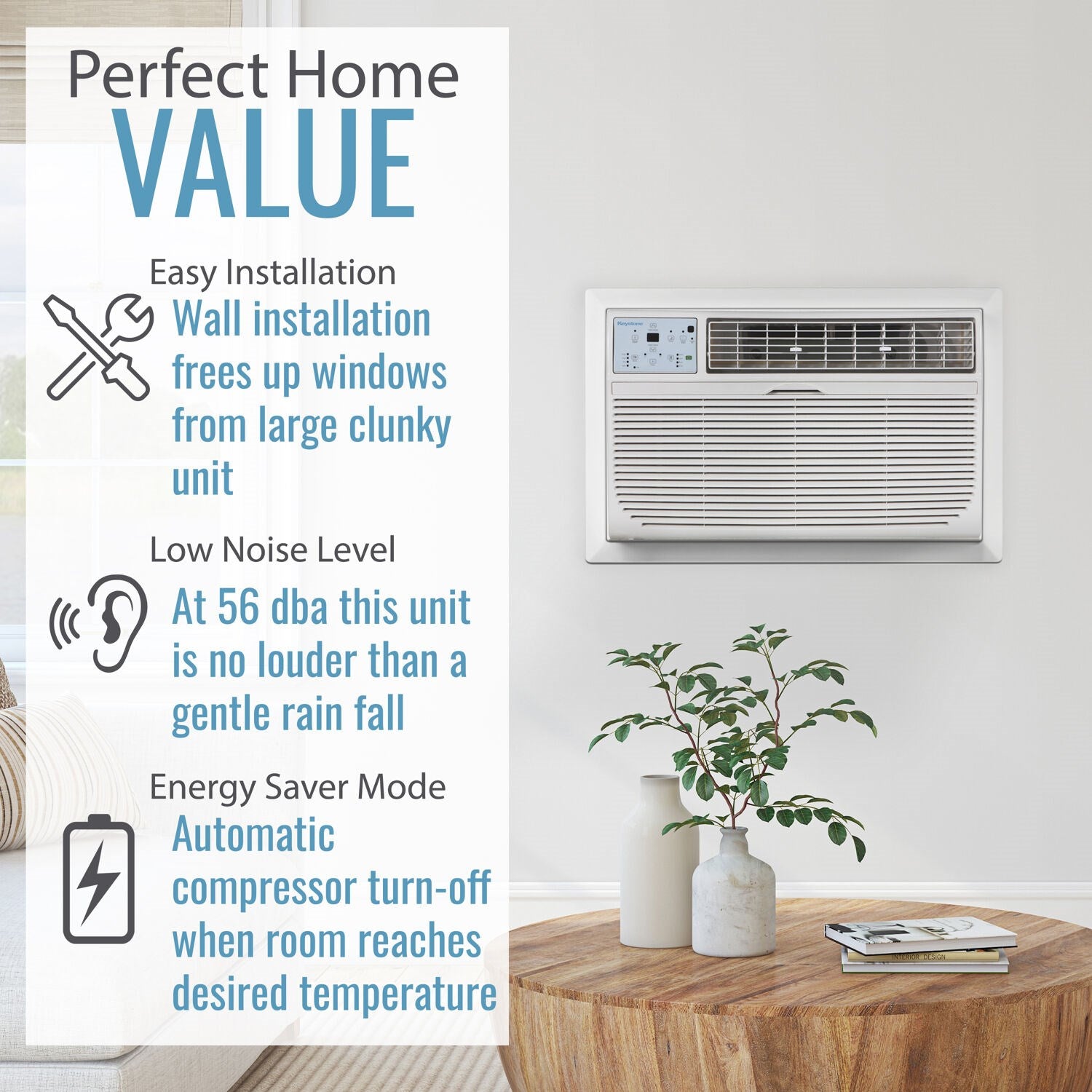 Keystone - 10,000 BTU Through the Wall Air Conditioner,EStar,230V, R32 Thru-the-Wall - KSTAT10-2D Keystone - 10,000 BTU Through the Wall Air Conditioner,EStar,230V, R32 Thru-the-Wall - KSTAT10-2D