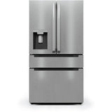 Midea - 22 CF Stainless Steel Counter-Depth 4-Door French Door Dispenser Wi-Fi - MRQ22D7AST Midea - 22 CF Stainless Steel Counter-Depth 4-Door French Door Dispenser Wi-Fi - MRQ22D7AST