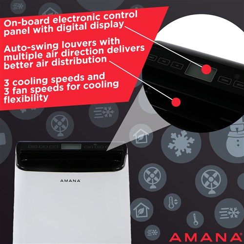 Amana - 10, 000 BTU Portable AC - White/Black | AMAP101AB-2 Amana - 10, 000 BTU Portable AC - White/Black | AMAP101AB-2