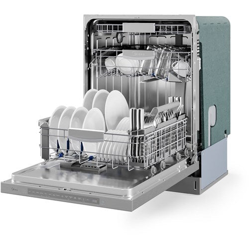 Midea - 24" Top Ctrl Dishwasher, 45 dBA, 3rd Rack, Wi-Fi - Stainless - MDT24P5AST Midea - 24" Top Ctrl Dishwasher, 45 dBA, 3rd Rack, Wi-Fi - Stainless - MDT24P5AST