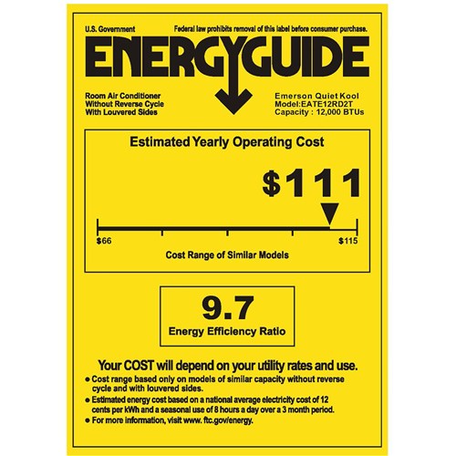 Emerson Quiet - 12,000 BTU Heat/Cool TTW Air Conditioner, 230V | EATE12RD2T Emerson Quiet - 12,000 BTU Heat/Cool TTW Air Conditioner, 230V | EATE12RD2T