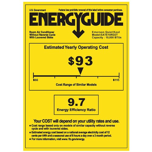 Emerson Quiet - 10000 BTU TTW Heat/Cool Air Conditioner, 230V | EATE10RD2T Emerson Quiet - 10000 BTU TTW Heat/Cool Air Conditioner, 230V | EATE10RD2T