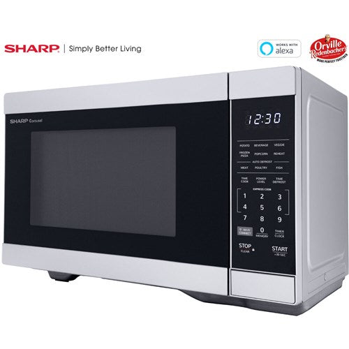 Sharp - 1.1 CF Smart Countertop Microwave Oven, Orville Redenbacher's Certified - Stainless Sharp - 1.1 CF Smart Countertop Microwave Oven, Orville Redenbacher's Certified - Stainless