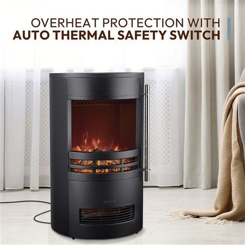 Cambridge - 25"x16"x16" Round Free Standing Fireplace - Black Cambridge - 25"x16"x16" Round Free Standing Fireplace - Black