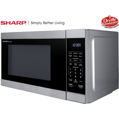 Sharp - 1.1 CF Countertop Microwave Oven, Orville Redenbacher's Certified - Stainless Sharp - 1.1 CF Countertop Microwave Oven, Orville Redenbacher's Certified - Stainless