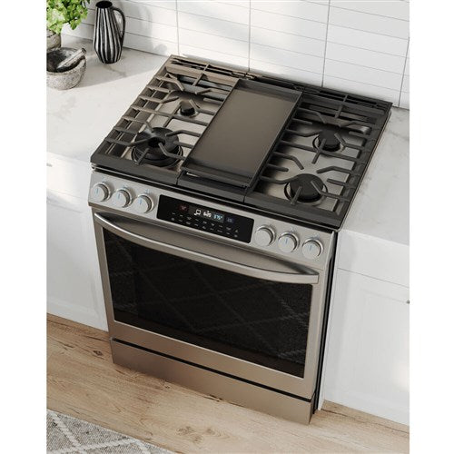 Midea - 6.1 CF / 30" Gas Range, Convection, Wi-Fi - Stainless - MGS30S4AST Midea - 6.1 CF / 30" Gas Range, Convection, Wi-Fi - Stainless - MGS30S4AST