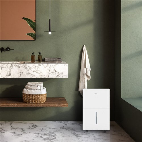 TCL - 50 Pint Dehumidifier with Pump, Wifi, Energy Star, 6A - White TCL - 50 Pint Dehumidifier with Pump, Wifi, Energy Star, 6A - White