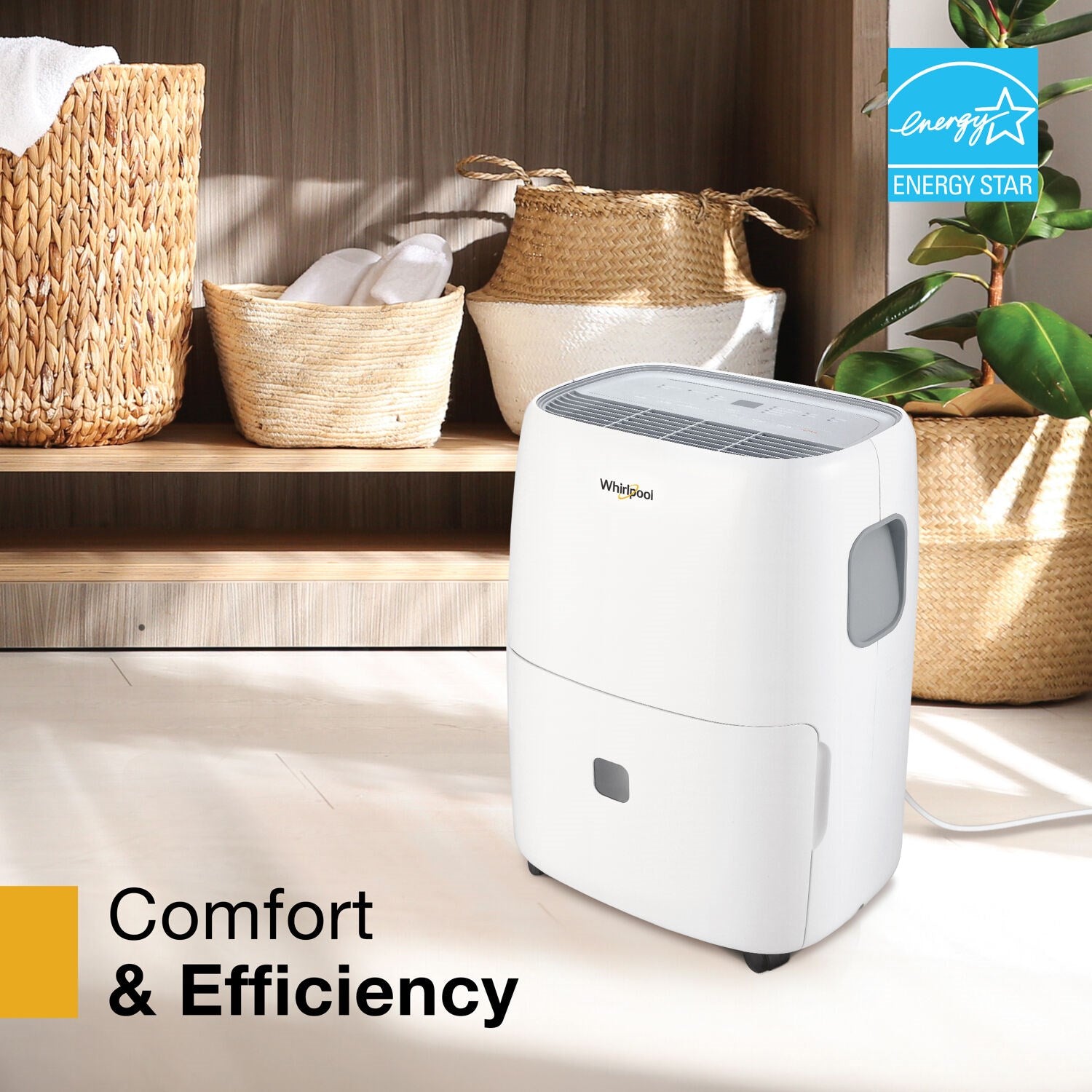 Whirlpool - 30 Pint Dehumidifier, White, E-Star, R32 - WHAD301DW Whirlpool - 30 Pint Dehumidifier, White, E-Star, R32 - WHAD301DW