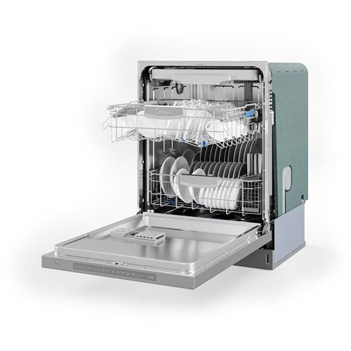Midea - 24" Top Ctrl Dishwasher, 45 dBA, 3rd Rack, Wi-Fi - Stainless - MDT24P4AST Midea - 24" Top Ctrl Dishwasher, 45 dBA, 3rd Rack, Wi-Fi - Stainless - MDT24P4AST
