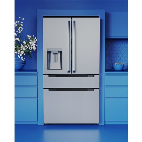 Midea - 22 CF Stainless Steel Counter-Depth 4-Door French Door Dispenser Wi-Fi - MRQ22D7AST Midea - 22 CF Stainless Steel Counter-Depth 4-Door French Door Dispenser Wi-Fi - MRQ22D7AST