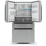 Midea - 22 CF Stainless Steel Counter-Depth 4-Door French Door Dispenser Wi-Fi - MRQ22D7AST Midea - 22 CF Stainless Steel Counter-Depth 4-Door French Door Dispenser Wi-Fi - MRQ22D7AST