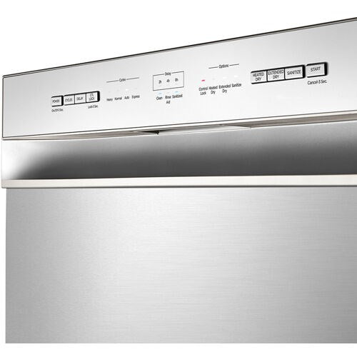 Midea - 24" Front Control Dishwasher, 52 dBA, Hybrid Tub - Stainless - MDF24P1BST Midea - 24" Front Control Dishwasher, 52 dBA, Hybrid Tub - Stainless - MDF24P1BST