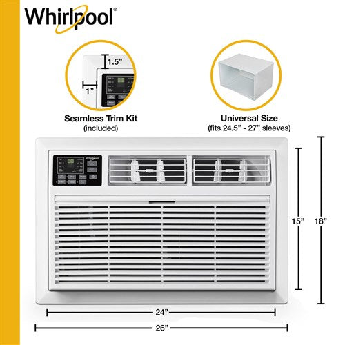 Whirlpool - 10,000 BTU Through the Wall AC, Electronic Controls, 230/208V | WHAT102-2BW Whirlpool - 10,000 BTU Through the Wall AC, Electronic Controls, 230/208V | WHAT102-2BW