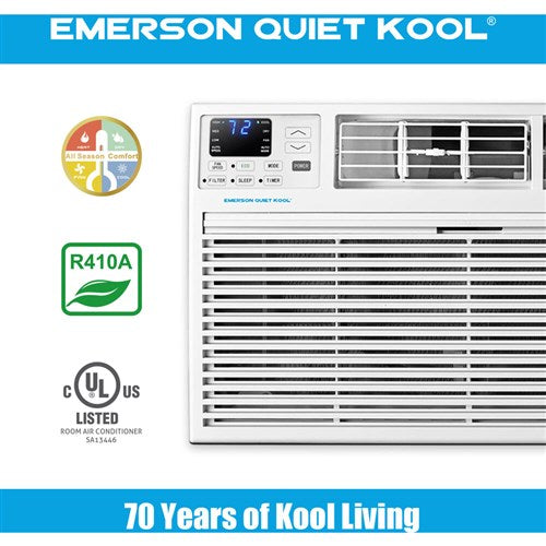 Emerson Quiet - 12,000 BTU Heat/Cool TTW Air Conditioner, 230V | EATE12RD2T Emerson Quiet - 12,000 BTU Heat/Cool TTW Air Conditioner, 230V | EATE12RD2T