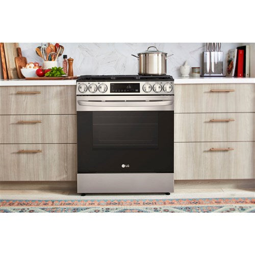 LG - 5.8 CF Gas Single Oven Slide-In Range, Air Fry, Fan Convection, ThinQ - LSGL5833F LG - 5.8 CF Gas Single Oven Slide-In Range, Air Fry, Fan Convection, ThinQ - LSGL5833F