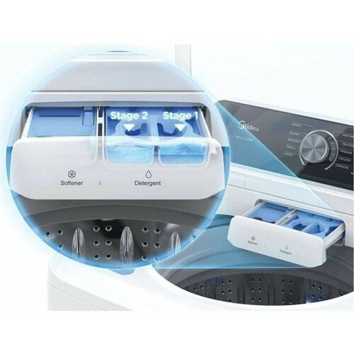Midea - 4.4 CF Top Load Washer, Agitator, Stainless Tub - MLTW44A4BWW Midea - 4.4 CF Top Load Washer, Agitator, Stainless Tub - MLTW44A4BWW