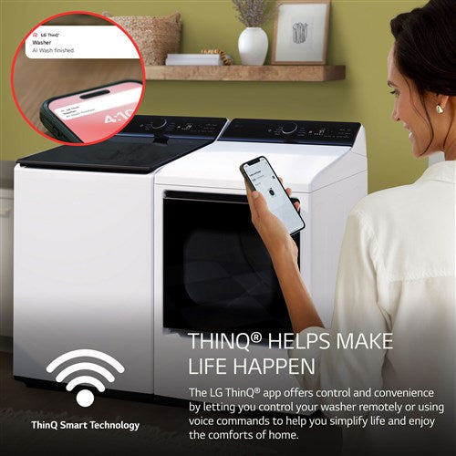 LG - 5.5 CF Top Load Washer, TurboWash 3D, Wi-Fi, Easy Unload - WT8400CW LG - 5.5 CF Top Load Washer, TurboWash 3D, Wi-Fi, Easy Unload - WT8400CW