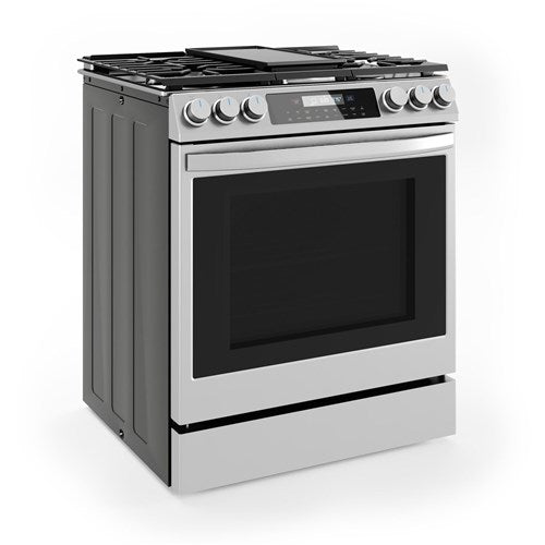 Midea - 6.1 CF / 30" Gas Range, Convection, Wi-Fi - Stainless - MGS30S4AST Midea - 6.1 CF / 30" Gas Range, Convection, Wi-Fi - Stainless - MGS30S4AST