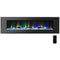 Cambridge 60 In. Wall-Mount Electric Fireplace in Black with Multi-Color Flames and Driftwood Log Display,