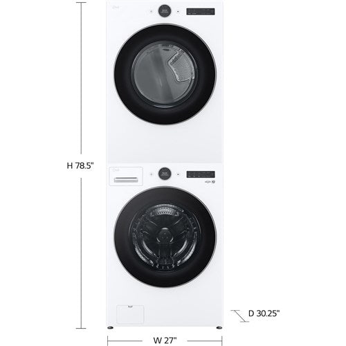 LG - 4.5 CF Front Load Washer (WM5500HWA) & 7.4 CF Electric Dryer (DLEX5500W) - WM5500HWA-E-KIT LG - 4.5 CF Front Load Washer (WM5500HWA) & 7.4 CF Electric Dryer (DLEX5500W) - WM5500HWA-E-KIT