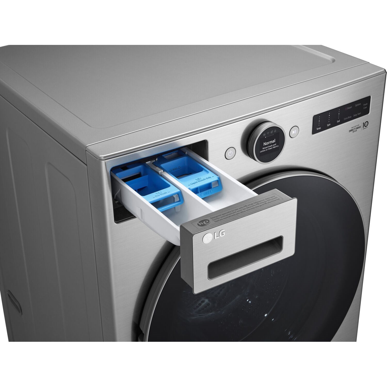 LG - 4.5 CF Ultra Large Capacity Front Load Washer with AIDD, Steam, Wi-Fi Wash Machines - WM5500HVA LG - 4.5 CF Ultra Large Capacity Front Load Washer with AIDD, Steam, Wi-Fi Wash Machines - WM5500HVA