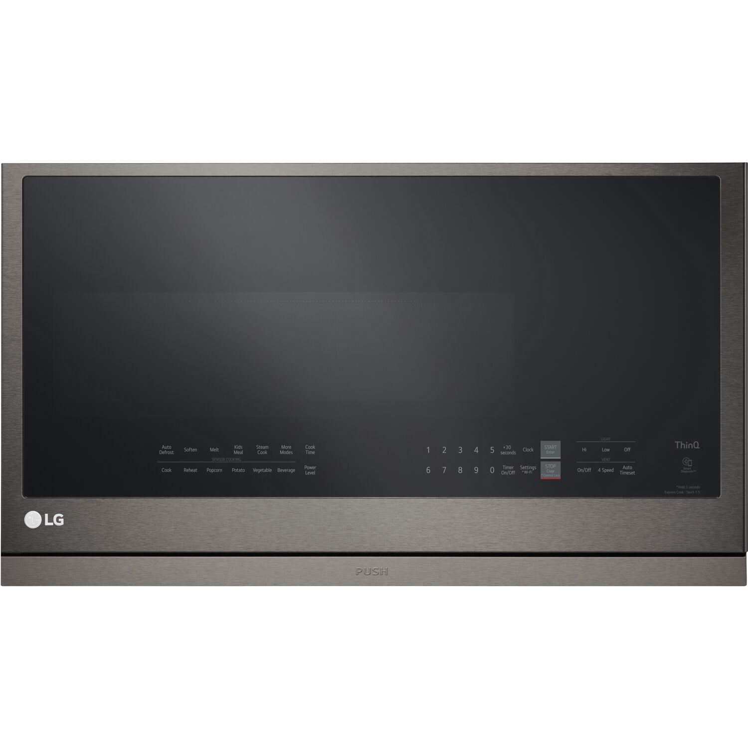 LG - 2.1 cu. ft. Over-the-Range-Microwave in PrintProof® Black Stainless Steel - MVEL2137D LG - 2.1 cu. ft. Over-the-Range-Microwave in PrintProof® Black Stainless Steel - MVEL2137D