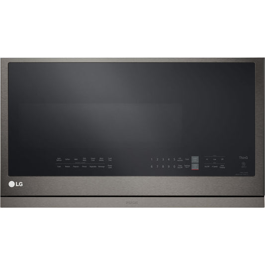 LG - 2.1 cu. ft. Over-the-Range-Microwave in PrintProof® Black Stainless Steel - MVEL2137D
