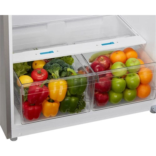 Midea - 21 CF Top Mount Refrigerator, Glass Shelves, Ice Maker Ready, ESTAR - MRT21D3BWW Midea - 21 CF Top Mount Refrigerator, Glass Shelves, Ice Maker Ready, ESTAR - MRT21D3BWW