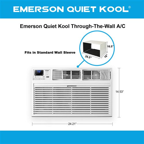 Emerson Quiet - 12,000 BTU Through the Wall Air Conditioner, 230V | EATC12RE2T Emerson Quiet - 12,000 BTU Through the Wall Air Conditioner, 230V | EATC12RE2T