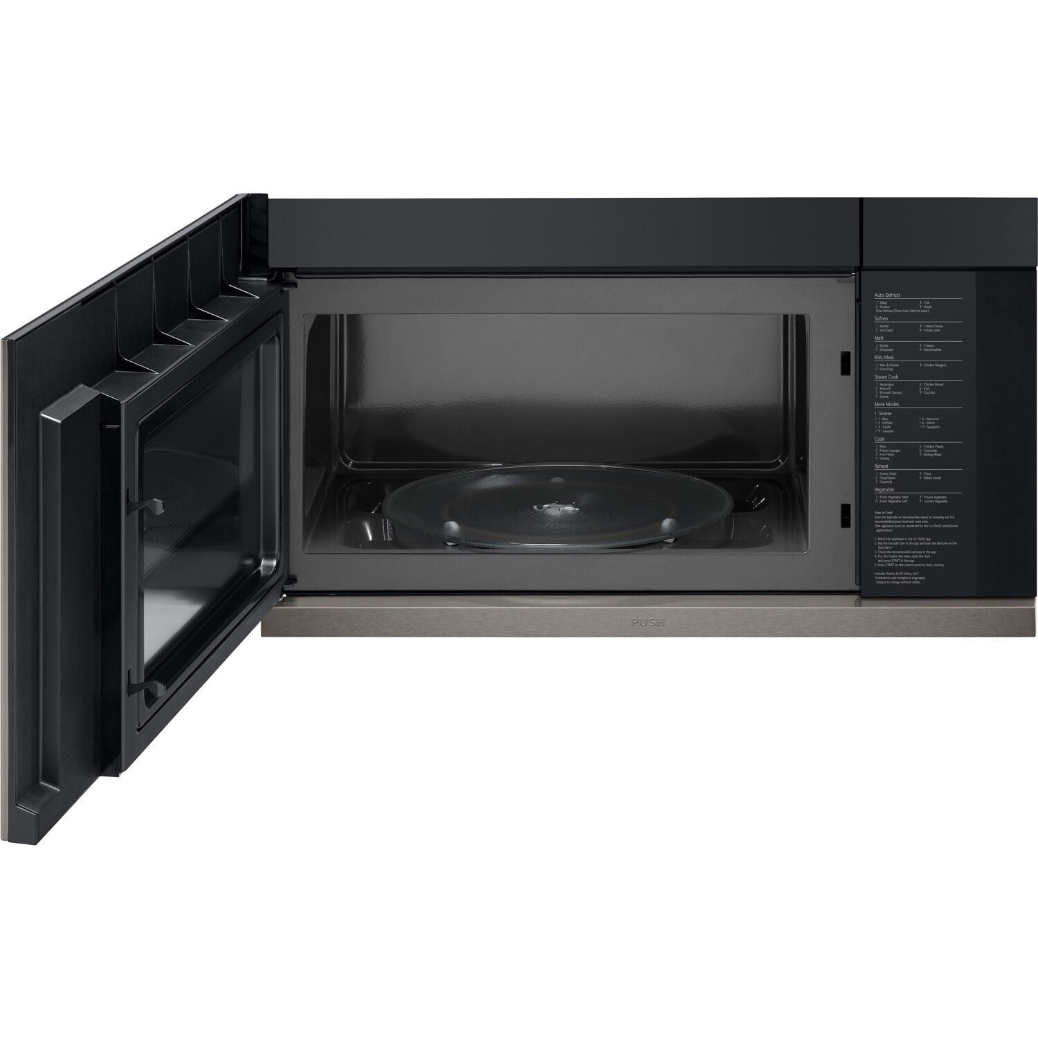 LG - 2.1 cu. ft. Over-the-Range-Microwave in PrintProof® Black Stainless Steel - MVEL2137D LG - 2.1 cu. ft. Over-the-Range-Microwave in PrintProof® Black Stainless Steel - MVEL2137D