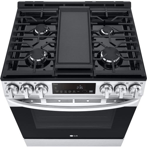 LG - 5.8 CF Gas Single Oven Slide-In Range, Air Fry, Fan Convection, ThinQ - LSGL5833F LG - 5.8 CF Gas Single Oven Slide-In Range, Air Fry, Fan Convection, ThinQ - LSGL5833F