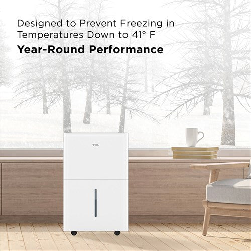 TCL - 50 Pint Dehumidifier with Pump, Wifi, Energy Star, 6A - White TCL - 50 Pint Dehumidifier with Pump, Wifi, Energy Star, 6A - White