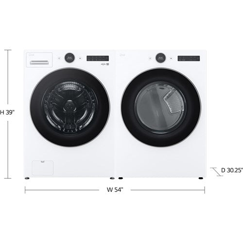 LG - 4.5 CF Front Load Washer (WM5500HWA) & 7.4 CF Electric Dryer (DLEX5500W) - WM5500HWA-E-KIT LG - 4.5 CF Front Load Washer (WM5500HWA) & 7.4 CF Electric Dryer (DLEX5500W) - WM5500HWA-E-KIT
