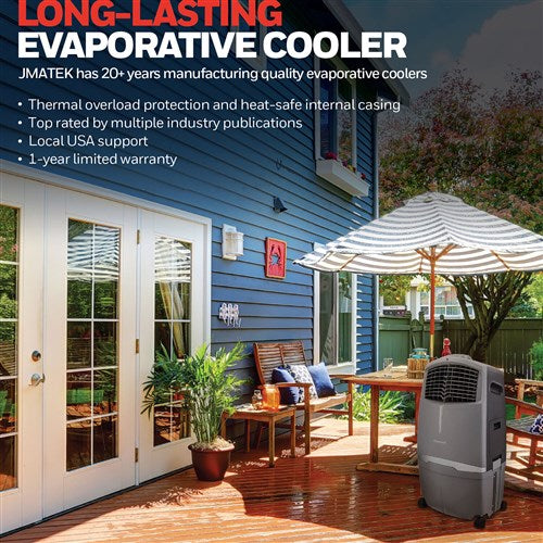 Honeywell 525 CFM Indoor/Outdoor Evaporative Air Cooler (Swamp Cooler) with Remote Control in Gray Honeywell 525 CFM Indoor/Outdoor Evaporative Air Cooler (Swamp Cooler) with Remote Control in Gray