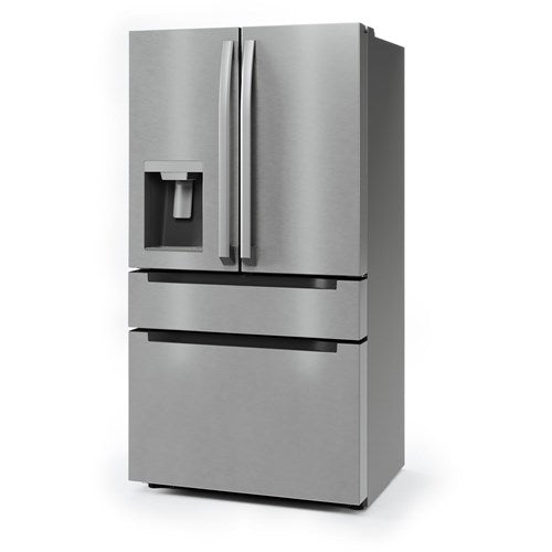 Midea - 22 CF Stainless Steel Counter-Depth 4-Door French Door Dispenser Wi-Fi - MRQ22D7AST Midea - 22 CF Stainless Steel Counter-Depth 4-Door French Door Dispenser Wi-Fi - MRQ22D7AST