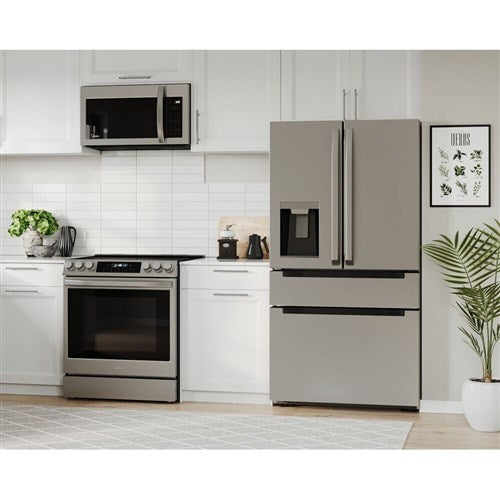 Midea - 22 CF Stainless Steel Counter-Depth 4-Door French Door Dispenser Wi-Fi - MRQ22D7AST Midea - 22 CF Stainless Steel Counter-Depth 4-Door French Door Dispenser Wi-Fi - MRQ22D7AST