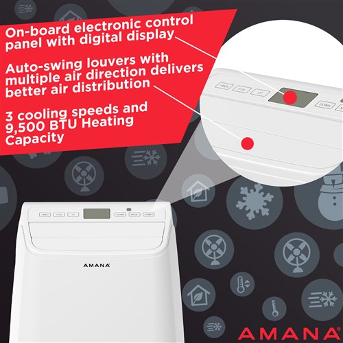 Amana - 13,000 BTU Portable AC Heat/Cool | AMAP14HAW Amana - 13,000 BTU Portable AC Heat/Cool | AMAP14HAW