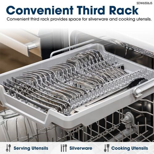 Sharp - 24" Dishwasher, 49 dBA, 3rd Rack - SDW6506JS Sharp - 24" Dishwasher, 49 dBA, 3rd Rack - SDW6506JS