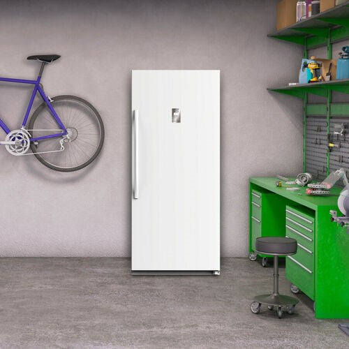 Midea - 13.8 CF Upright Freezer, Convertible - Stainless - WHS-507FWESS1 Midea - 13.8 CF Upright Freezer, Convertible - Stainless - WHS-507FWESS1