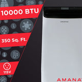 Amana - 10, 000 BTU Portable AC - White/Black | AMAP101AB-2 Amana - 10, 000 BTU Portable AC - White/Black | AMAP101AB-2