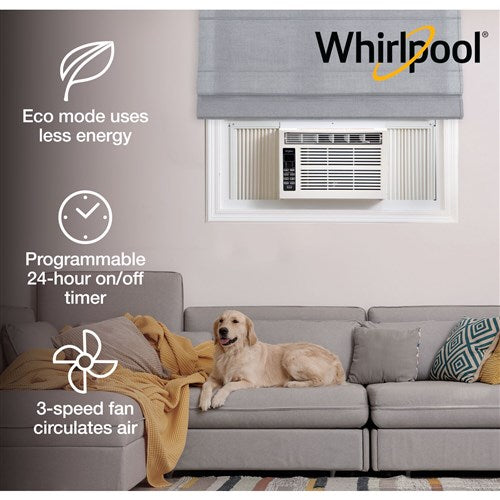 Whirlpool Energy Star 6,000 BTU 115V Window-Mounted Air Conditioner with Remote Control | WHAW061CW Whirlpool Energy Star 6,000 BTU 115V Window-Mounted Air Conditioner with Remote Control | WHAW061CW