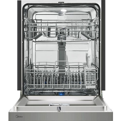 Midea - 24" Front Control Dishwasher, 52 dBA, Hybrid Tub - Stainless - MDF24P1BST