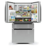 Midea - 22 CF Stainless Steel Counter-Depth 4-Door French Door Dispenser Wi-Fi - MRQ22D7AST Midea - 22 CF Stainless Steel Counter-Depth 4-Door French Door Dispenser Wi-Fi - MRQ22D7AST