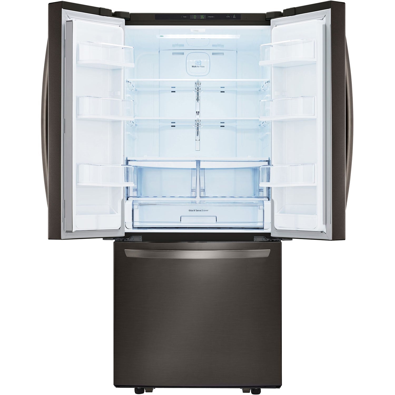 LG - 22 CF French Door Super Capacity: 22 cu. ft. Black Stainless Refrigerators - LFCS22520D LG - 22 CF French Door Super Capacity: 22 cu. ft. Black Stainless Refrigerators - LFCS22520D
