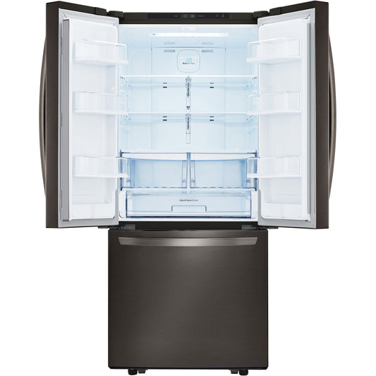 LG - 22 CF French Door Super Capacity: 22 cu. ft. Black Stainless Refrigerators - LFCS22520D
