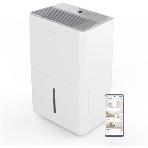 TCL - 50 Pint Dehumidifier with Pump, Wifi, Energy Star, 6A - White
