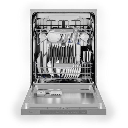 Midea - 24" Top Ctrl Dishwasher, 45 dBA, 3rd Rack, Wi-Fi - Stainless - MDT24P4AST Midea - 24" Top Ctrl Dishwasher, 45 dBA, 3rd Rack, Wi-Fi - Stainless - MDT24P4AST
