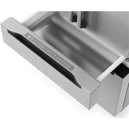 Midea - 22 CF Stainless Steel Counter-Depth 4-Door French Door Dispenser Wi-Fi - MRQ22D7AST Midea - 22 CF Stainless Steel Counter-Depth 4-Door French Door Dispenser Wi-Fi - MRQ22D7AST