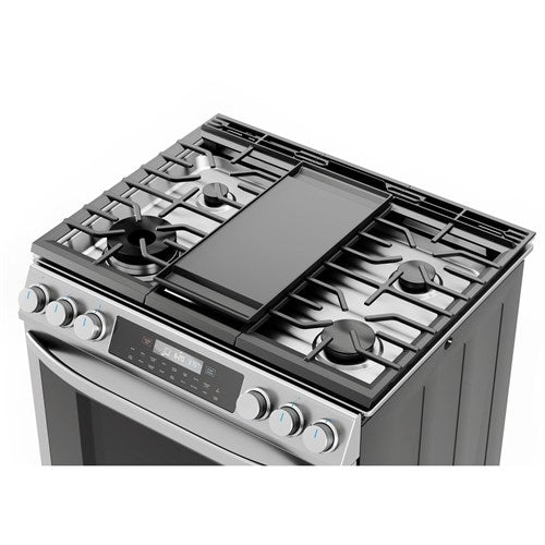 Midea - 6.1 CF / 30" Gas Range, Convection, Wi-Fi - Stainless - MGS30S4AST Midea - 6.1 CF / 30" Gas Range, Convection, Wi-Fi - Stainless - MGS30S4AST