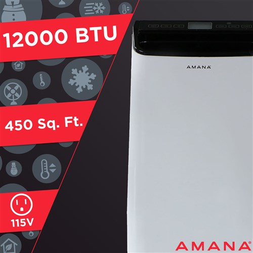 Amana - 12, 000 BTU Portable AC - White/Black | AMAP121AB-2 Amana - 12, 000 BTU Portable AC - White/Black | AMAP121AB-2